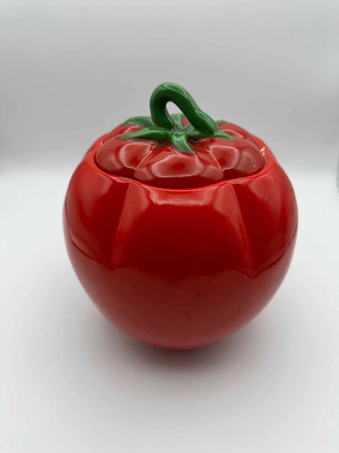 Vintage Large Ceramic Bright Red Tomato Cookie Jar Etsy
