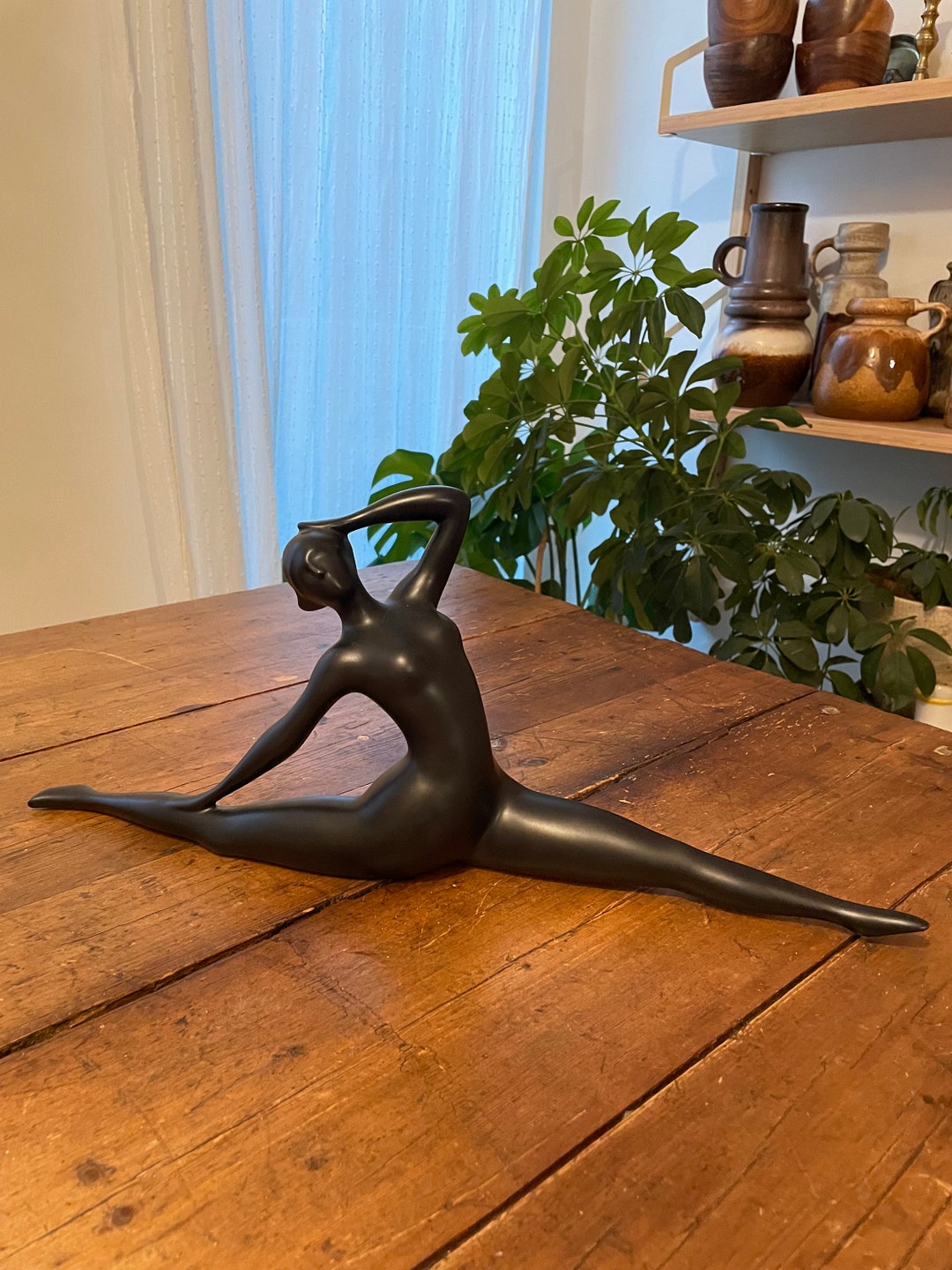 Beautiful Black Ceramic Figurine of a Dancer Lady Woman Etsy Canada