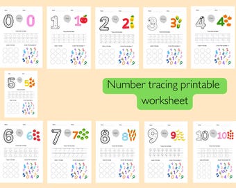 Number Tracing Worksheets 0-10: Preschool Handwriting Practice (PDF Download)