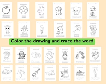 ABC Coloring Pages for Kids – A to Z Printable Alphabet Letters – Preschool & Toddler Learning Fun