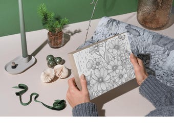 Livre de coloriage de fleurs - Motifs floraux imprimables relaxants pour adolescents et adultes, téléchargement immédiat