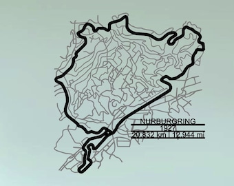 Nürburgring Nordschleife Metal Wall Art L Metal Decor Wall
