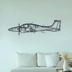 DA62 Aircraft Silhouette Metal Wall Art  | Airplanes Wall Art | Airplanes Home Decor l Gift Metal Decor l Minimalist Decor