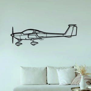 DA20 Aircraft Silhouette Metal Wall Art  | Airplanes Wall Art | Airplanes Home Decor l Gift Metal Decor l Minimalist Decor