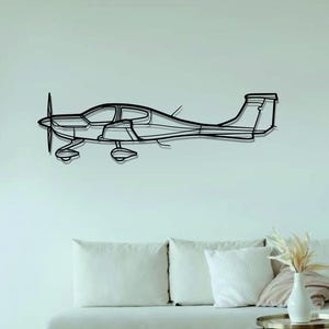 DA40 Aircraft Silhouette Metal Wall Art  | Airplanes Wall Art | Airplanes Home Decor l Gift Metal Decor l Minimalist Decor