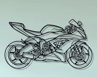 ZX-10R Motorcycle Silhouette Metal Wall Art, Unique Biker Gift