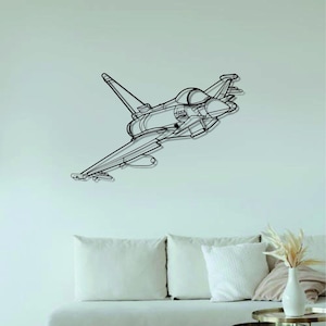 Eurofighter Typhoon Airplanes  Metal Wall Art | Airplanes Wall Art | Airplanes Home Decor l Gift Metal Decor l Minimalist Decor