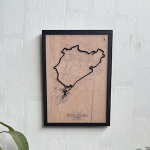 Nürburgring Nordschleife Race Track Wall Art | Laser Engraved Wood