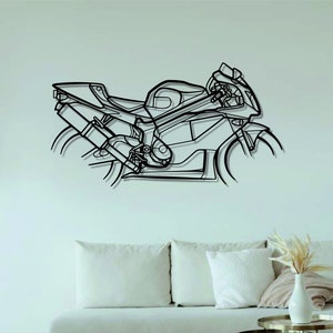 Arte de pared de metal con motor / Decoración de pared con motocicleta / Arte de pared con motocicleta personalizado / Decoración de pared de metal / Decoración de regalo