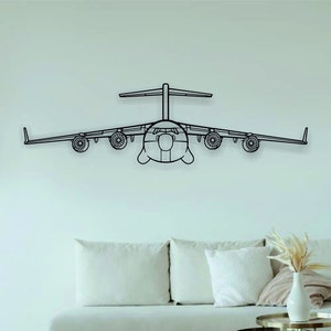 C-17 Globemaster III Airplanes Metal Wall Art / Aeroplani Wall Art / Aeroplani Home Decor l Regalo Decorazione in metallo l Decorazione minimalista