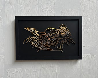 Arte mural de madera / Decoración mural de motocicletas / Arte mural de motocicletas personalizado / Decoración mural de metal / Diseño de motocicletas / Decoración de regalo