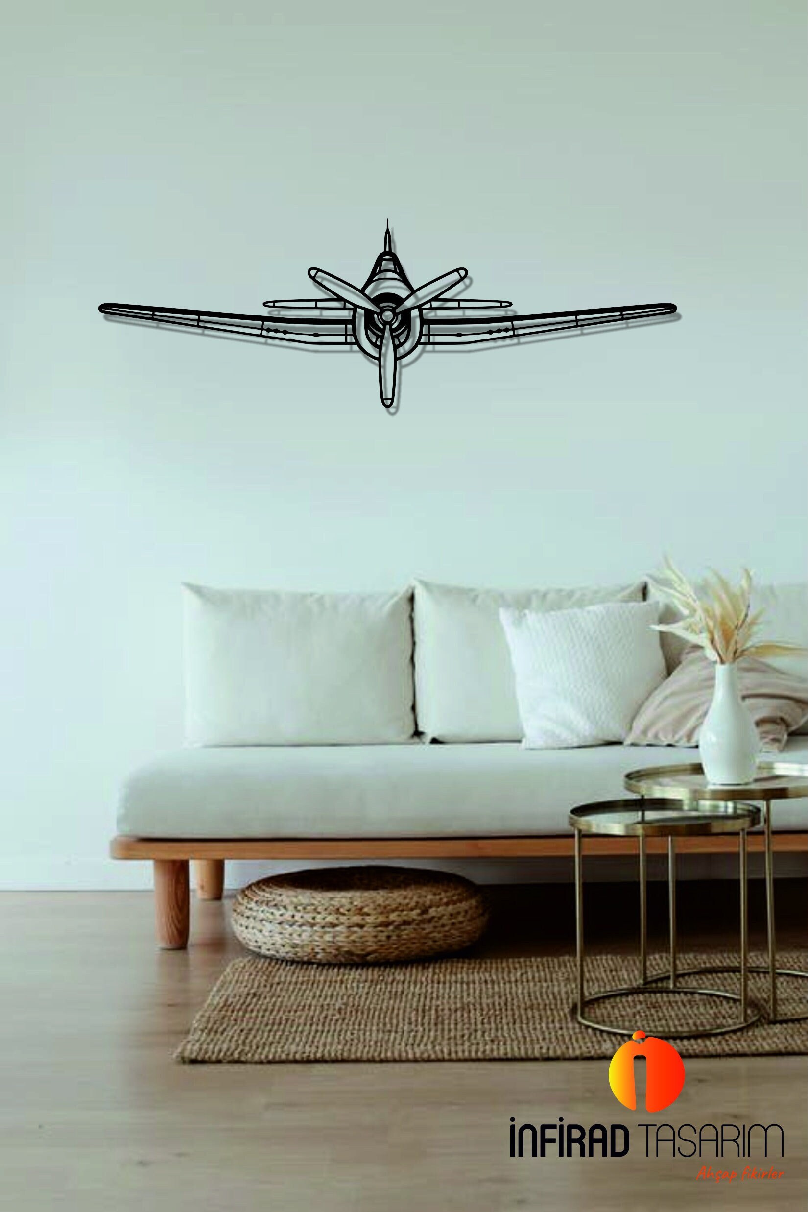 F6F Hellcat Front Aircraft Silhouette Metal Wall Art | Airplanes Wall Art | Airplanes Home Decor l Gift Metal Decor l Minimalist Decor