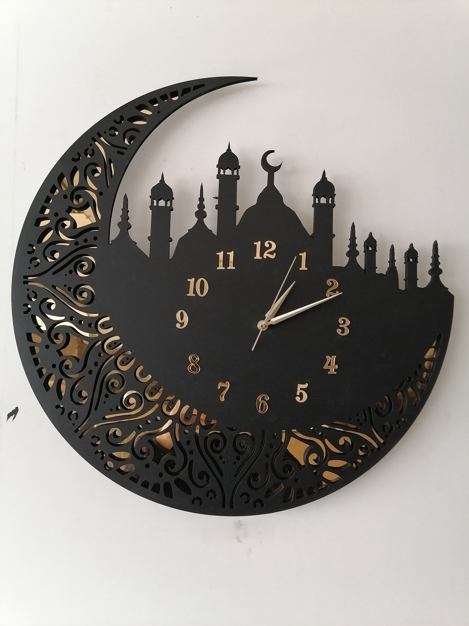 Wooden Islamic Wall Clockislamic Clock Islamic Wall Art Etsy