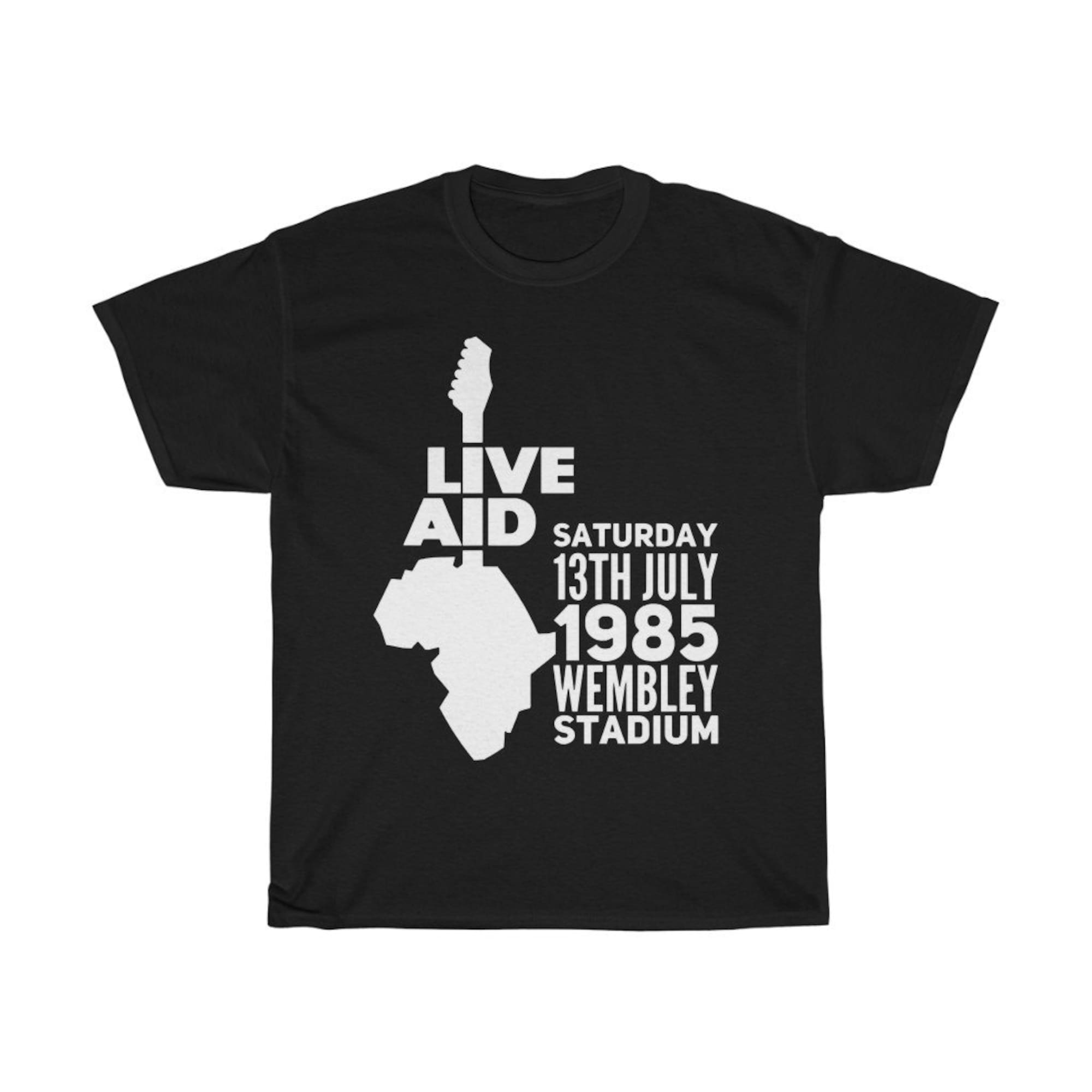 1985 Live Aid Rock Musik Konzert T-Shirt 1985 Live Aid Rock Musik Konzert T-Shirt