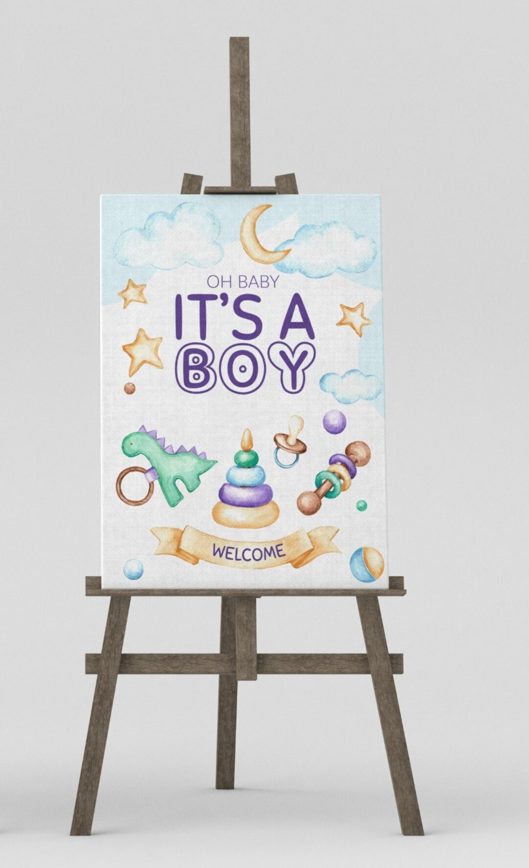 Printable Welcome Sign Small Size for Boy Baby Shower Parties, It's a ...