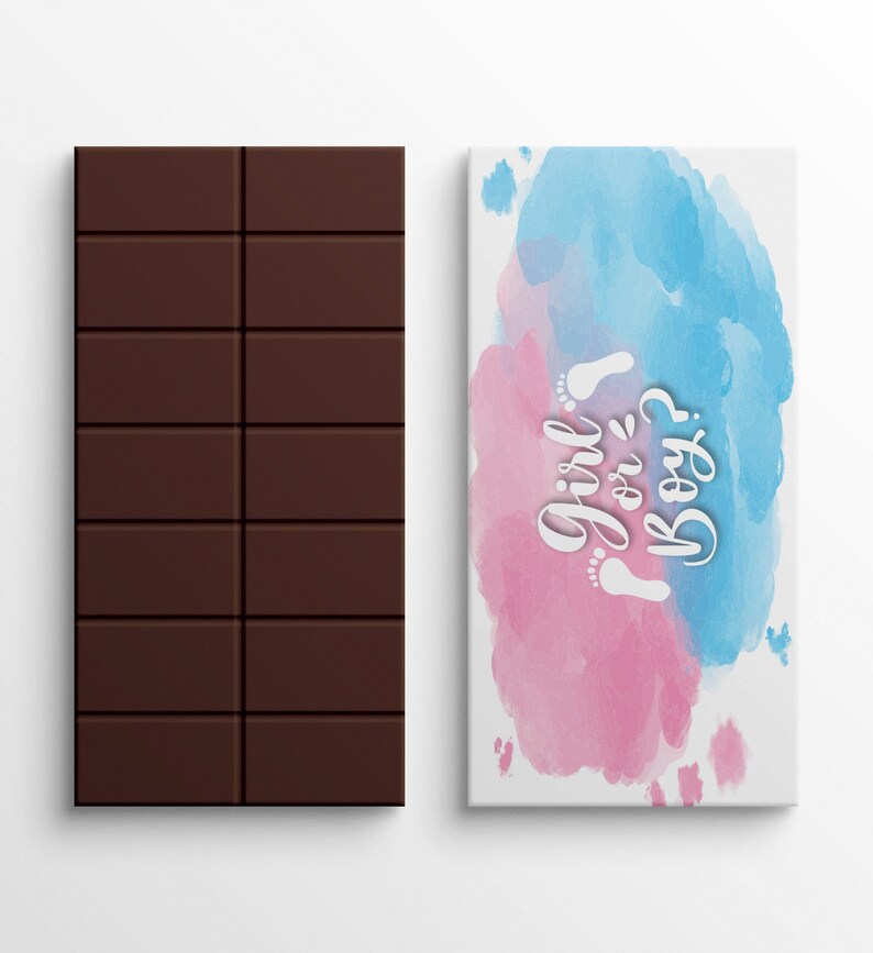 Printable Chocolate Labels for Gender Reveal Party, Boy or Girl Hershey