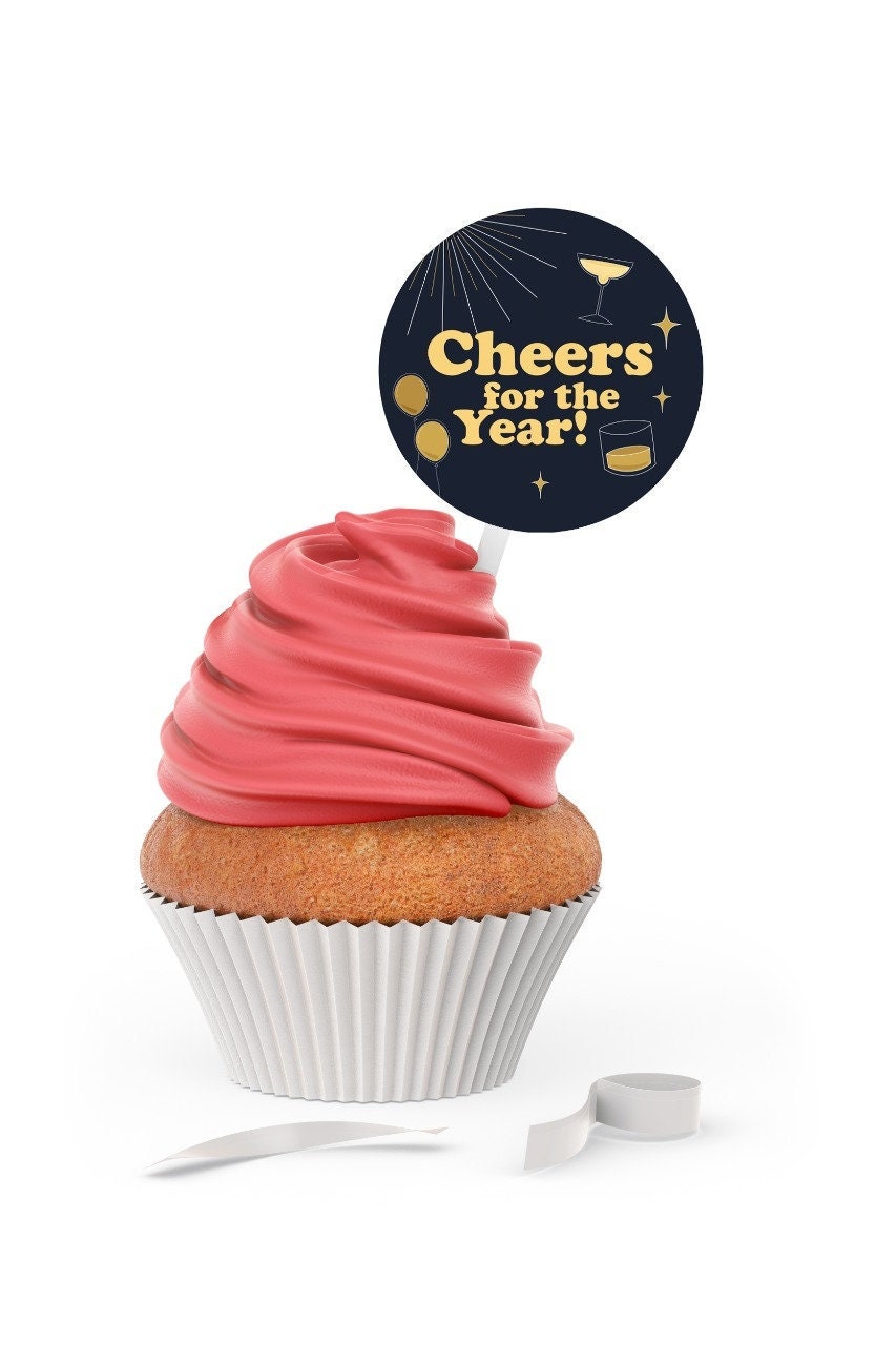 Printable Cupcake Toppers for Your New Year Party DIY Instant - Etsy