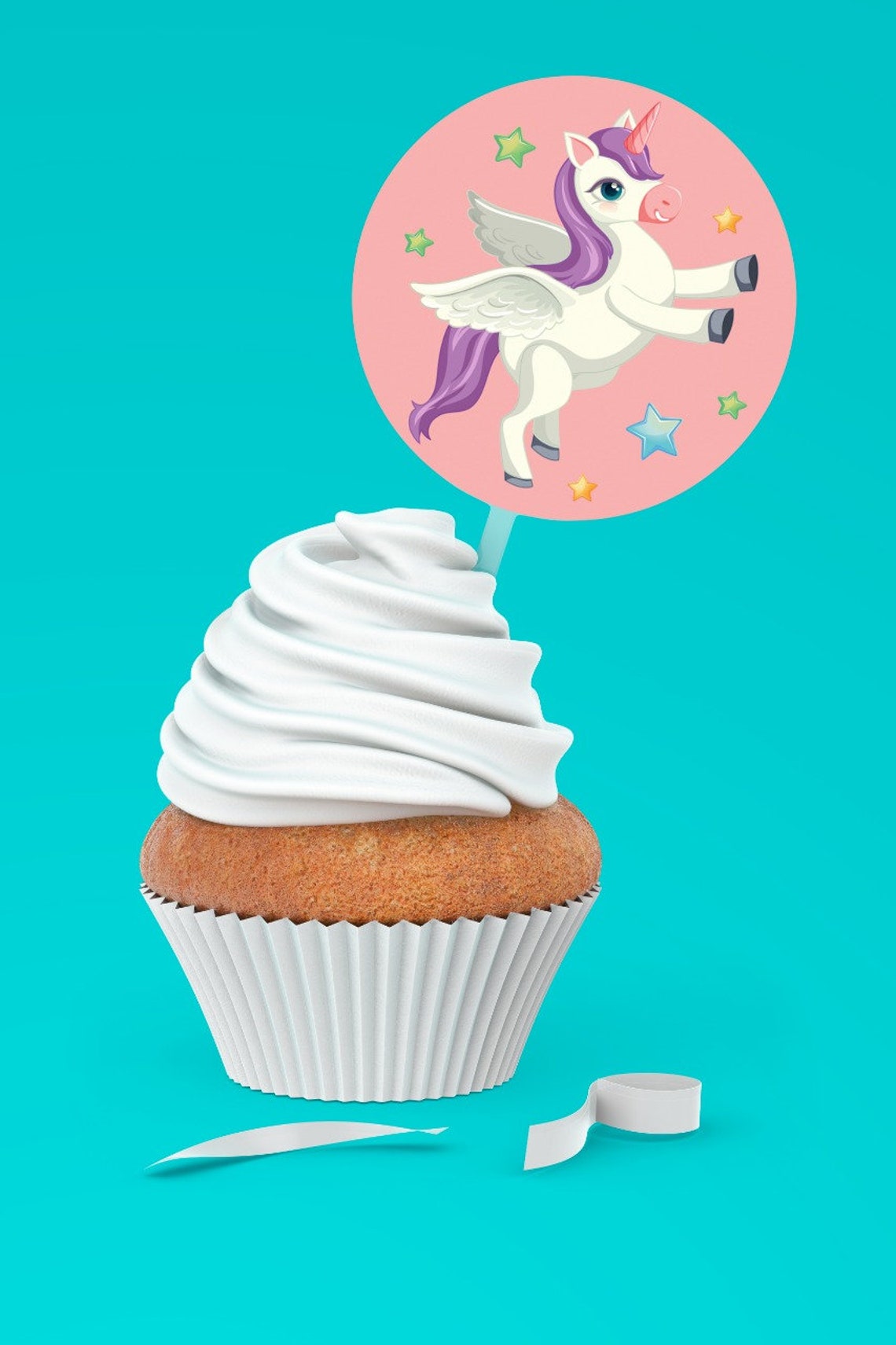 Printable Unicorn Cupcake Toppers 9 Unique Designs Etsy