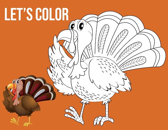 Printable Coloring Pages for Thanksgiving Party Happy - Etsy