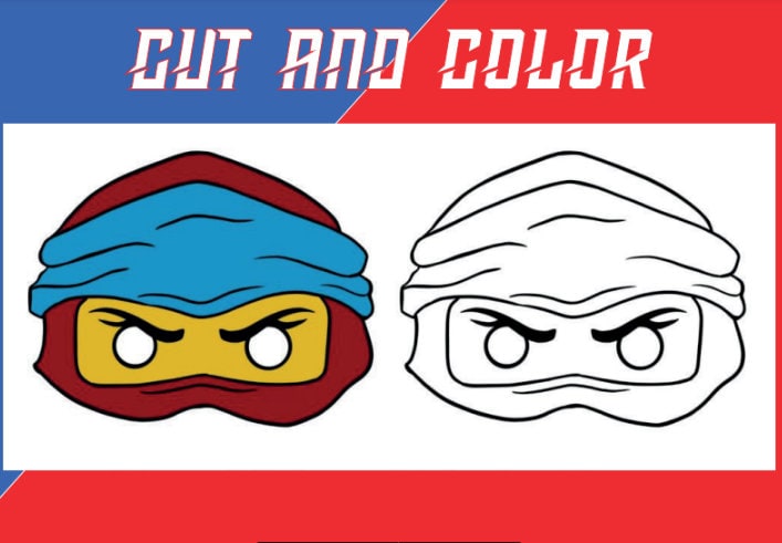 Printable Ninja Coloring Pages for Boy's Birthday Party , DIY Instant