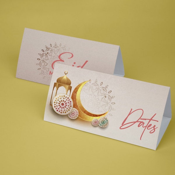 Customizable food tents for Iftar, DIY Instant Download, Eid al Fitr decorations, Labels for Food Eid