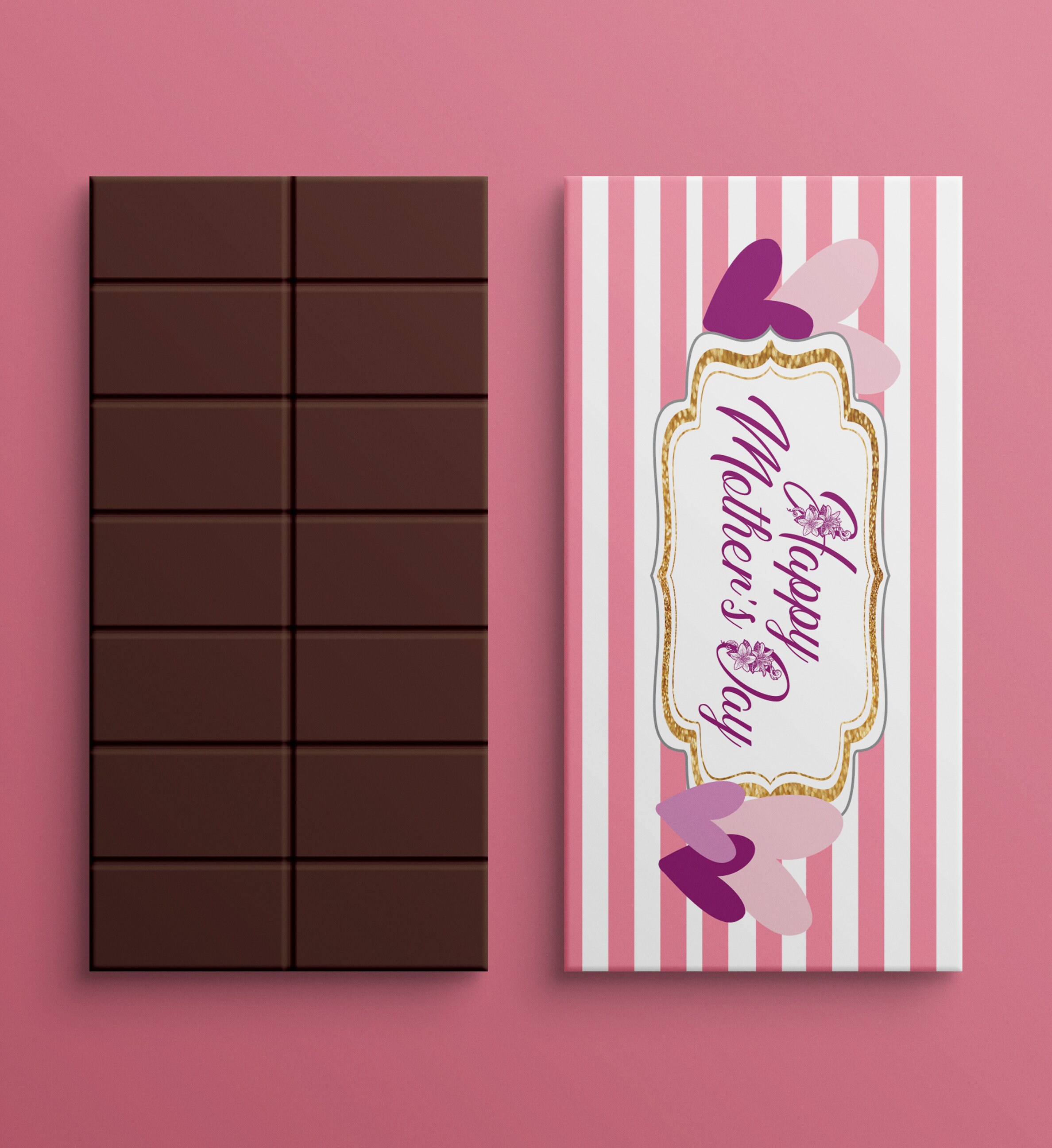 Printable and Digital Labels of Chocolate Bars, Happy Mother's Day, DIY ...