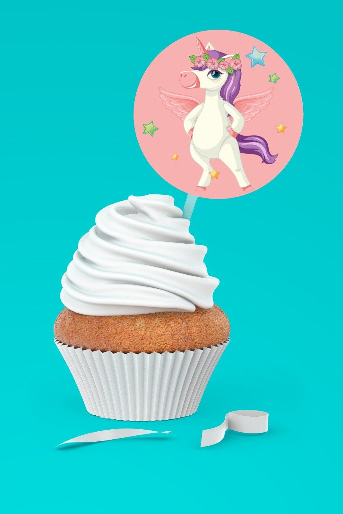 Printable Unicorn Cupcake Toppers 9 Unique Designs Etsy