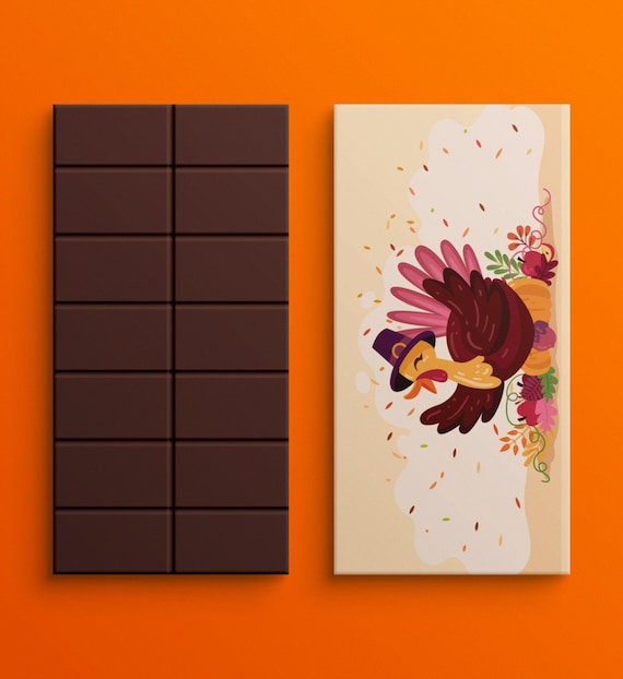 Printable Chocolate Label for Thanksgiving Party Happy - Etsy
