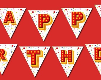 Printable Banner for Circus themed Boys Birthday Party, DIY Instant Download, Printable Circus digital decoration for kids birthday party