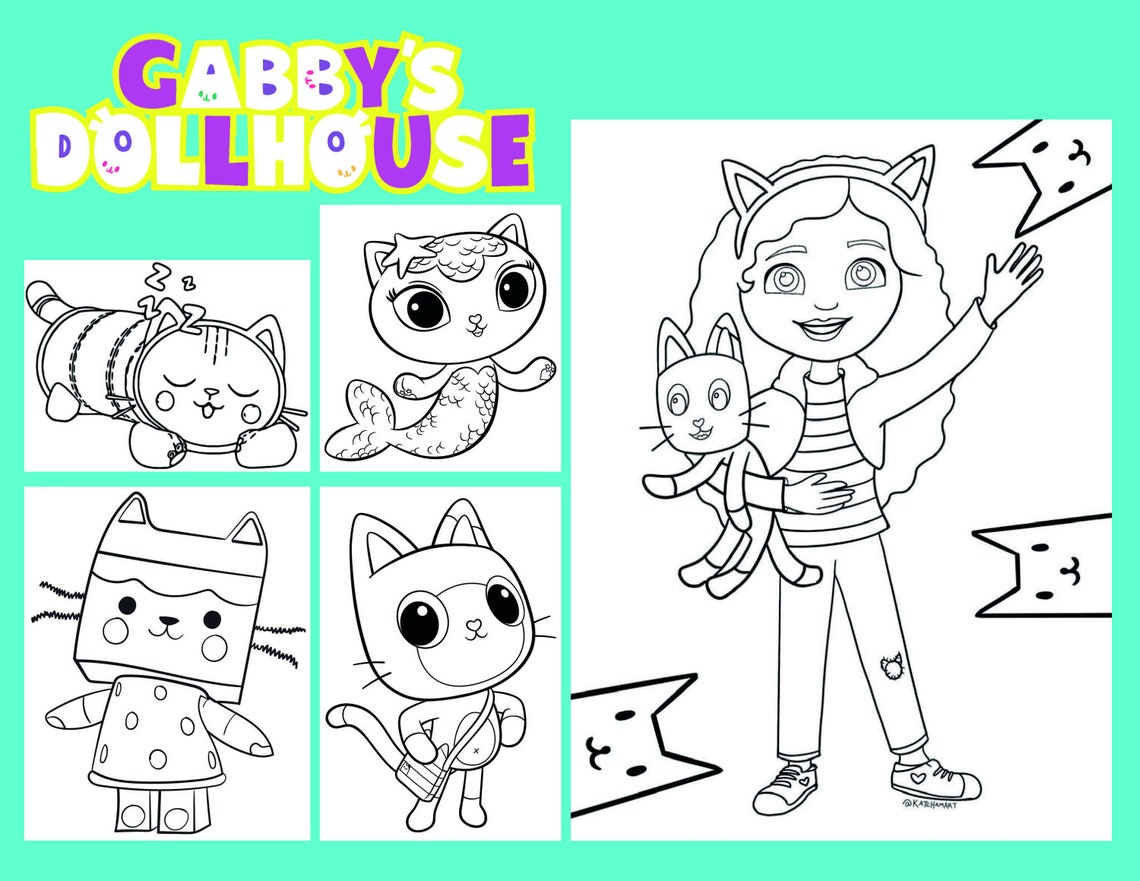 Gabby's Dollhouse coloring pages for girls DIY Instant - Etsy Schweiz
