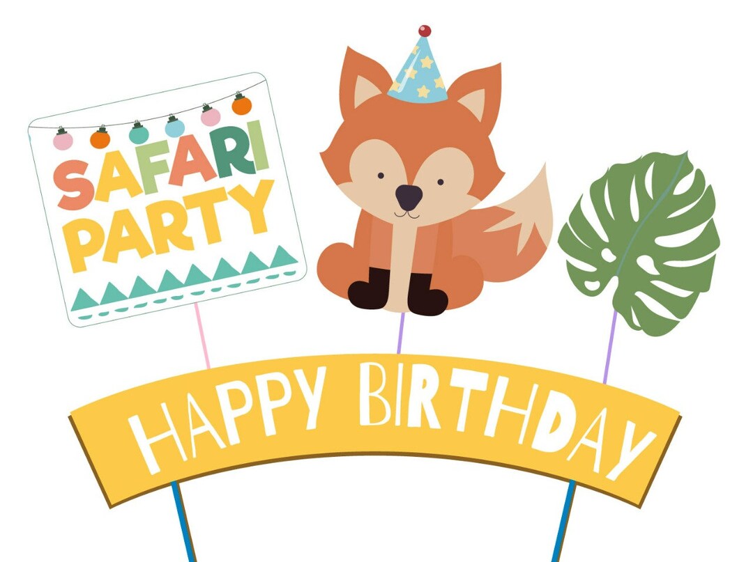 Printable Centerpieces for Safari Jungle Themed Kids Birthday Parties