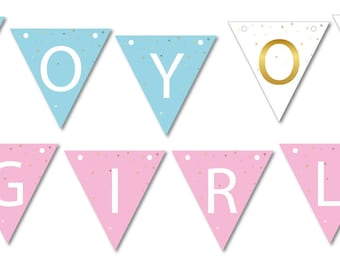 Printable Banner for Gender Reveal Parties, Boy or Girl Banner, Party decorations, DIY Instant Download