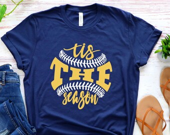 Soft Tis The Season Baseball Shirt, Unisex Funny Baseball Sports T-shirt, Crewneck Baseball Shirt