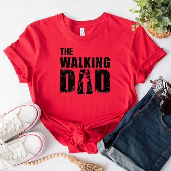 Walking DAD T-Shirt, Vintage Effect Father Shirt with Child