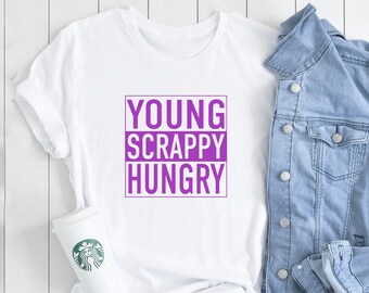 Maglietta Hamilton Musical "Young Scrappy Hungry" - Nera, Unisex, Cotone