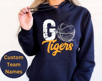 Custom Go Team Sweatshirt Go Custom Hoodie Basketball team Fan Sweater Basketball Shirt High School Basketball Tee GO Basketball tee