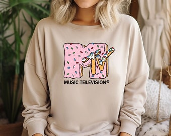 Mtv Sweatshirt, 90s Clothing MTV Music TV Logo, Band Hoodie, Top women unisex tee