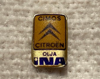 Rare Vintage 1980s Citroën Enamel Pin with Cimos and INA Logos - Retro Citroen Metal Badge - Vintage Retro Citroen Merch - Citroen Gift