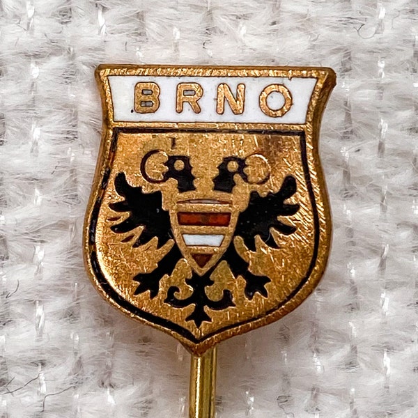 Vintage Brno Coat of arms Enamel Pin | Antique Brno Lapel Pin | Vintage Czech Brno Badge | Vintage Brünn Pin | Czech Coat of arms Pin