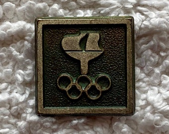 Vintage 80er Jahre Olympische Flamme Metall Pin | Authentische Retro Olympiade Sport Erinnerungsstücke - Erinnerungsstücke an die Olympischen Spiele - Retro Geschenk der Olympischen Spiele