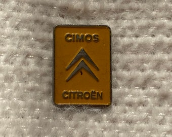 Vintage Rare Citroën Pin | Antique Citroen Lapel Pin from 1980s | Vintage Automobiles Citroën Badge | Vintage Yellow Citroen Dealer Logo Pin