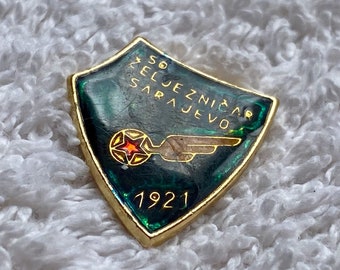 Vintage 1970s Željeznicar Sarajevo Emaille Pin | Seltenes Željo Football Club Abzeichen | Bosnische Sport Sammlerstück | Jahrgang Zeljeznicar Zeljo