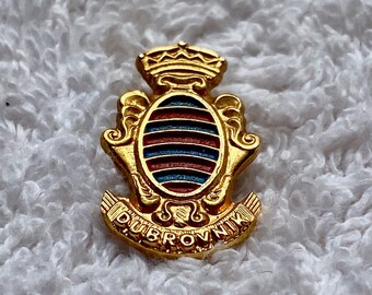 Vintage Dubrovnik Coat of Arms Enamel Pin - Croatia & Ragusa Memorabilia, from the 1970 | Hrvatska | Croatia Vintage Gift | Croatian Gift
