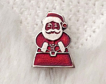 Vintage Santa Claus Enamel Pin | Antique Father Christmas Lapel Pin from 1980s | Old Kris Kringle Pin | Vintage Santa Pin from Yugoslavia