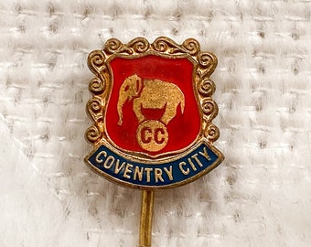 Vintage Coventry City Pin | Antiker Coventry City F.C. Revers Pin aus den 1970er Jahren | Coventry City The Sky Blues Badge | Coventry Stadt Wappen