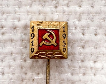 Pin de solapa vintage de la Liga de Comunistas de Yugoslavia / 40.º aniversario de la Liga de Comunistas / Pin pequeño vintage socialista / Yugoslavia