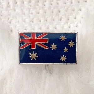 Vintage Australië Vlag Emaille Pin | Antieke Australische vlag revers pin uit de jaren 1950 | Vintage Australische blauwe vlag vlag pin | Aussie pin