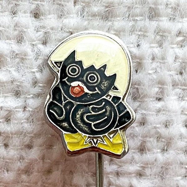 Vintage Calimero emaille pin | Antieke Calimero pin uit de jaren 70 | Vintage Karimero Merch-pin | Calimero Zwarte Kip Merch | Calimero cadeau