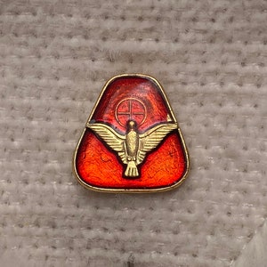 Vintage Dove of Peace Enamel Pin - Holy Spirit Symbol Badge - Vintage Holy Spirit Gift - Vintage Peace Dove Lapel Pin - Antique Holy Spirit