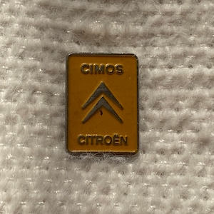 Spilla Citroën vintage rara / Spilla antica Citroen degli anni &#39;80 / Distintivo Citroën per automobili vintage / Spilla con logo concessionario Citroen giallo vintage